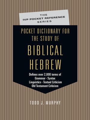 cover image of Pocket Dictionary for the Study of Biblical Hebrew
